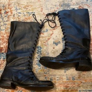 Black lace up boots Size 7